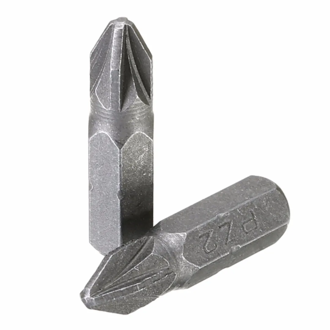 10pcs Pozi 2 PZ2 Hex Screwdriver Bits Sliver Drive Screwdriver Bit 25mm For Power Tools