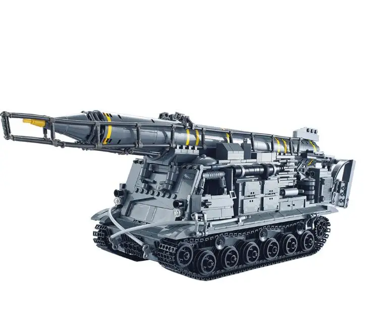 Креативный Военный танк 8U218 модель ракетного грузовика строительные блоки Развивающие кирпичи для детей игрушки мечта