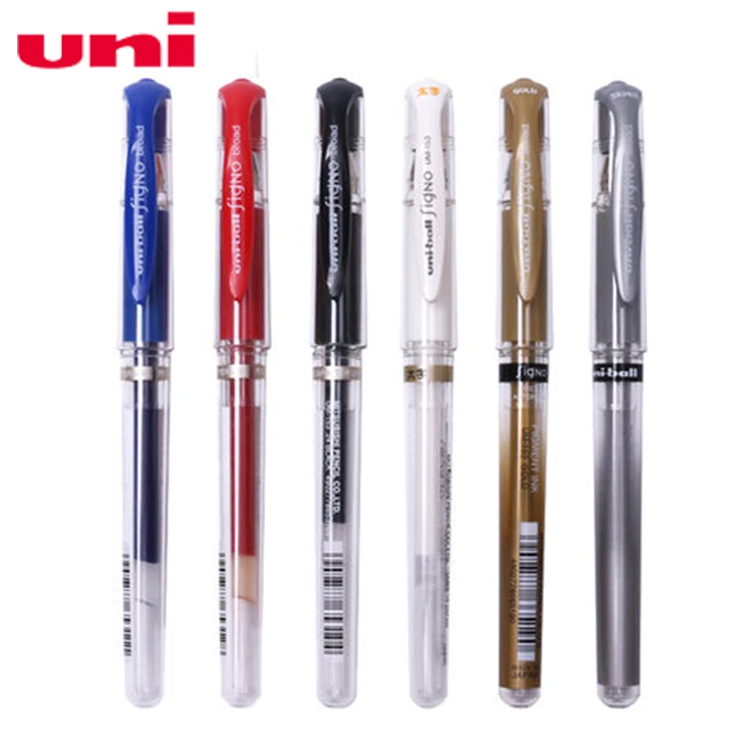 6 шт./лот натуральная Япония Uni-ball Signo широкая UM-153 гелевая ручка-1,0 мм синий/черный/красный/белый/серебристый/золотой