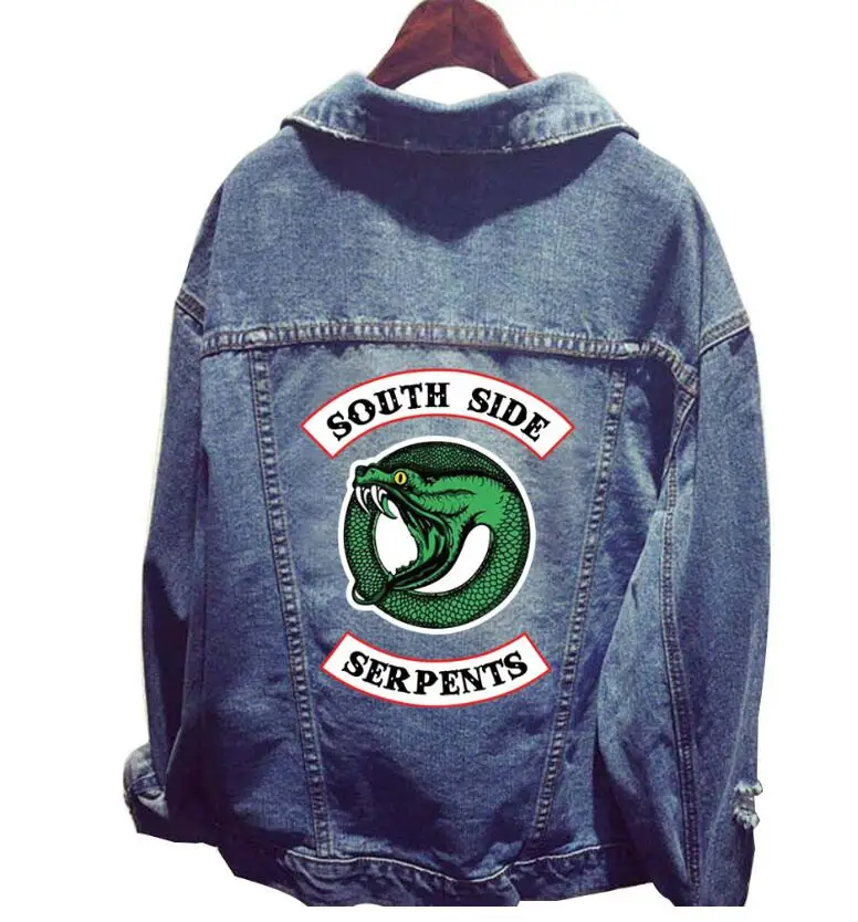2019 nowe przebranie na karnawał Riverdale kobiety oversize kurtka jeansowa south side serpents ali express