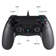 Проводной контроллер для PS4, NA15 двойной вибрации шок геймпад для Игровые приставки 4 с 3 м кабель