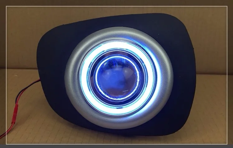 

eOsuns COB angel eye led daytime running light DRL + halogen Fog lamp + Projector Lens for Mitsubishi Pajero Sport 2