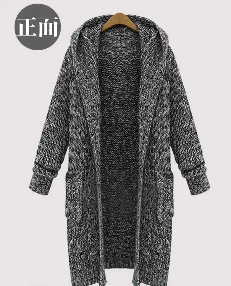 Plus Size XXL 2016 New Women Hooded Knitted Cardigans