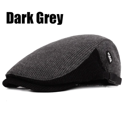 New Fashion Sports Berets Caps For Men Women Casual Autumn Unisex Caps Four Seasons Cotton Berets Hats Boina Casquette Flat Cap - Цвет: Dark Grey