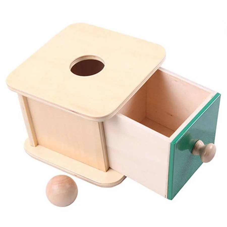 Montessori Infant Toy Baby Wood Ball Matching Box Learning Educational Preschool Training 24 months