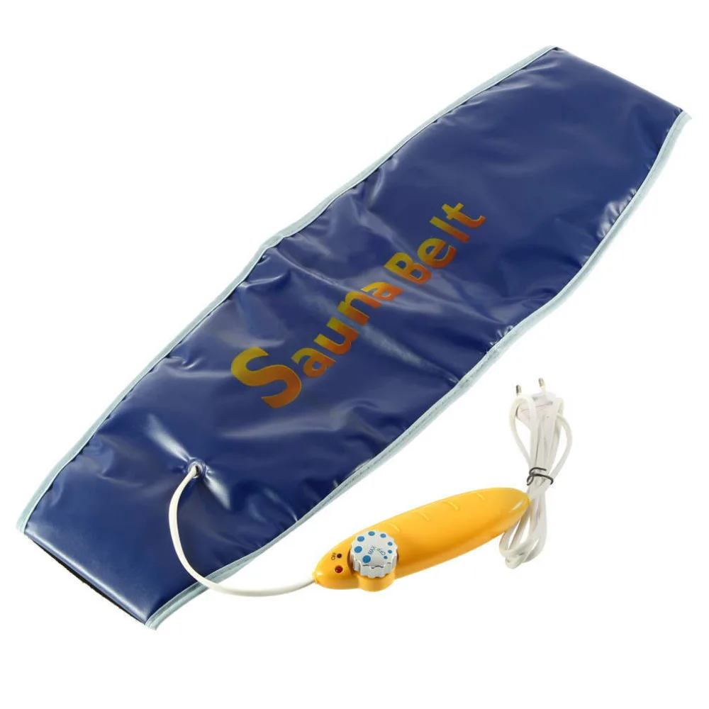 

New Sauna Belt Far Infrared Fat Cellulite Heat Type Slimming Fitness Waist Sweat Belt Blue Quick loss Weight EU Plug