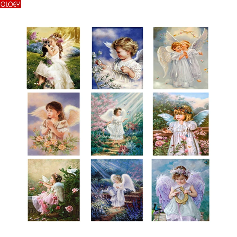 

Full Square Drill 5D Diamond Painting Embroidery Angel Girl Landscape Wall Sticker Rhinestone Mosaic Kits Kid gift