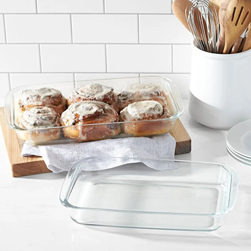 

Rectangle Tempered Glass Non-Stick Baking Pan Cake Mould Dish Bread Fish Plate Storage Tray Bakeware Kitchen Cooking Tools