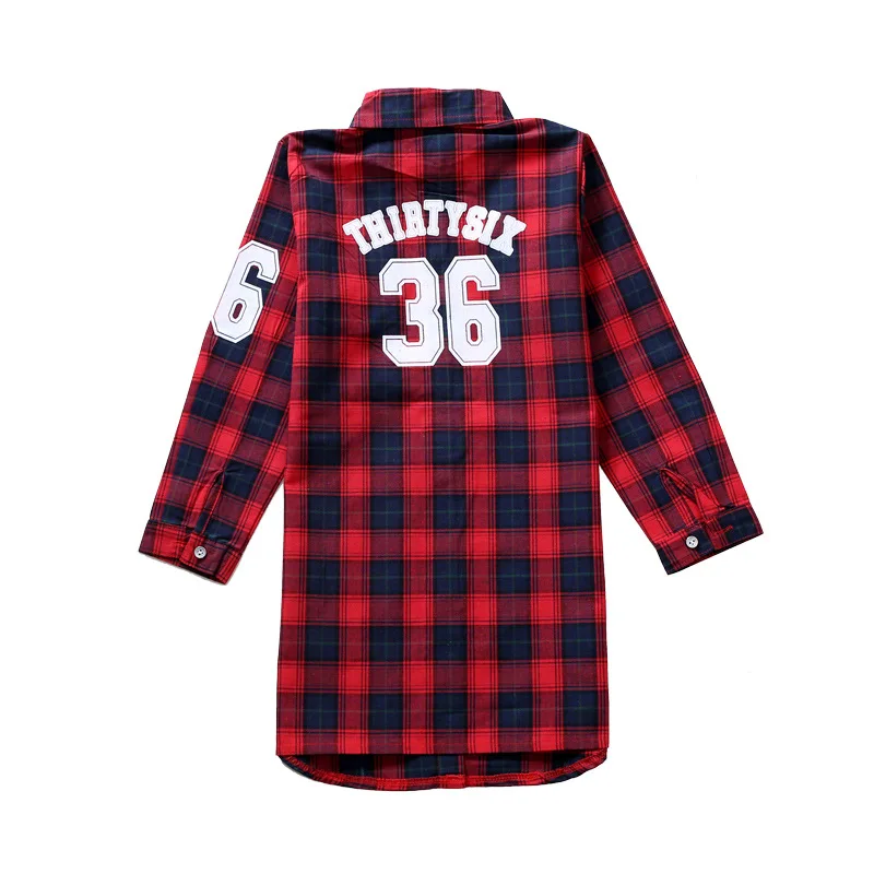 

Hot Sale 2018 Girls Tops and Blouses Spring Autumn Children Plaid Shirt Cotton Kids Long Sleeve Shirt Clothes for Girls 12 Years