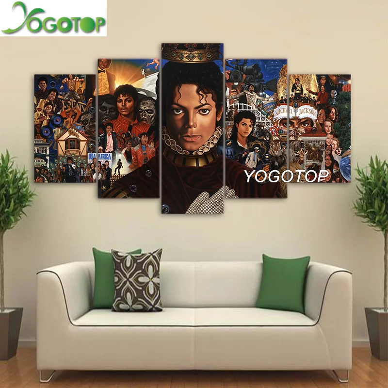 

YOGOTOP DIY Diamond Painting Cross Stitch Kits Full Diamond Embroidery 5D Square Mosaic Home Decor Michael Jackson 5pcs ML328