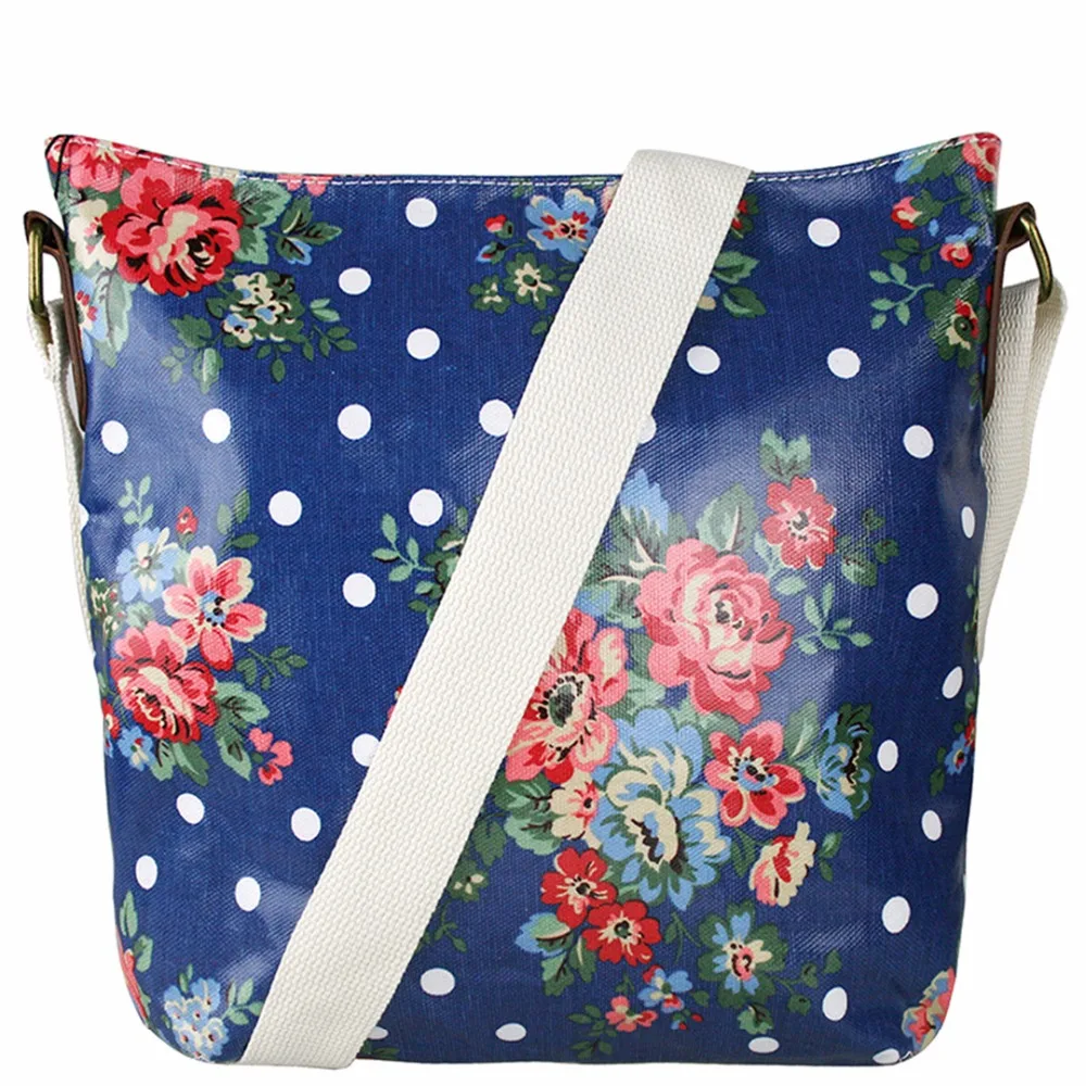 Мисс лулу женщины девушки цветочный цветок водонепроницаемого клеенка-идеально кроссбоди школы плеча сумка средний вмс сливы серый