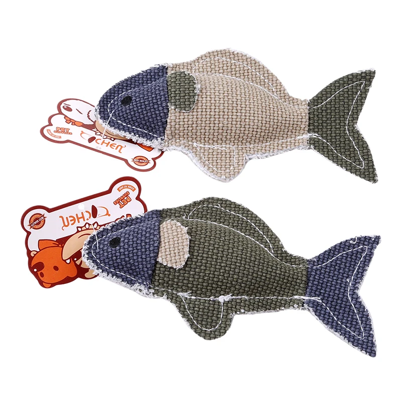 

2019 1PC Pet Dog Linen Chew Squeaky Sound Animal Dog Toys 16 Colors for Teething Cute Fish Design Random Color IC899152