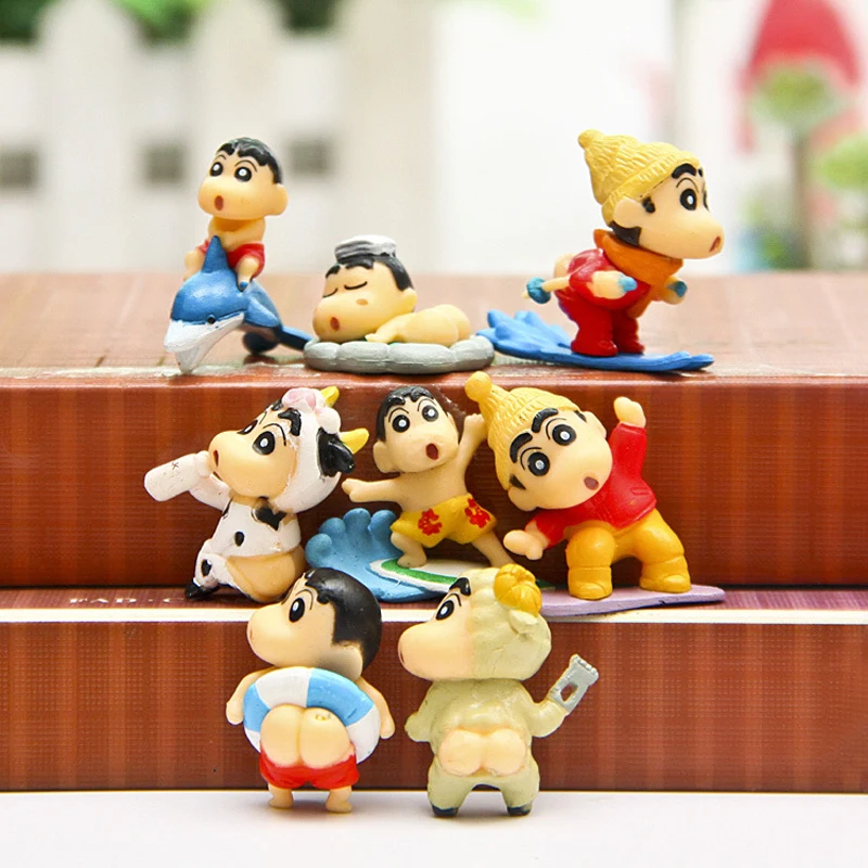 8 шт./лот Q Version Аниме Crayon Shin chan милые фигурки ПВХ экшн Фигурки игрушки куклы