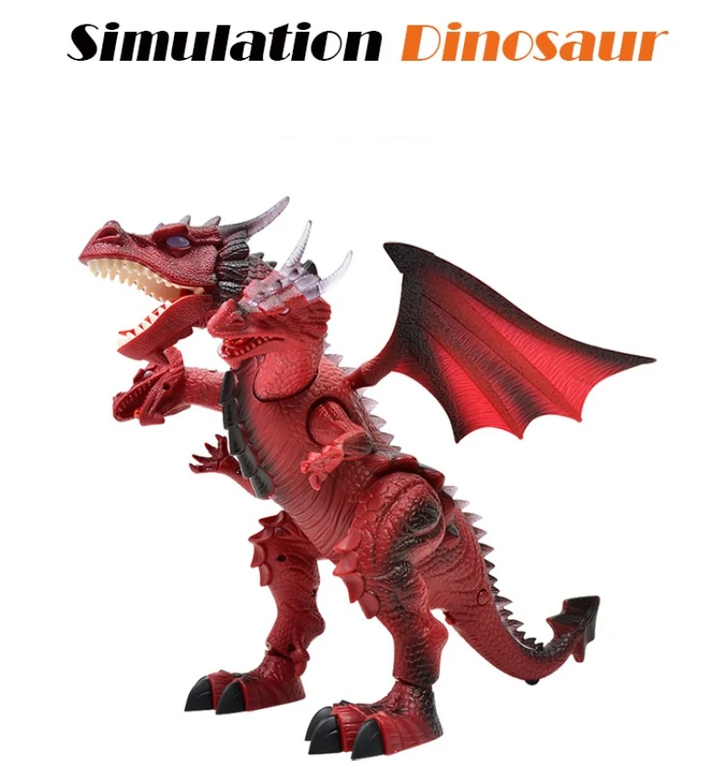 Educação Infantil Crianças Brinquedo Som Luz Dança História Controle Remoto Elétrica Andando Dinossauro Três Cabeça Dragão rc 11 Animais eletrônicos