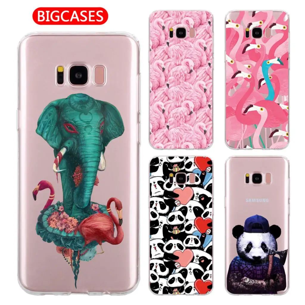 For Samsung Galaxy S8 Plus Case Cover 6.2" Soft TPU Silicone Cute Color Flamingo Elephant Panda ...