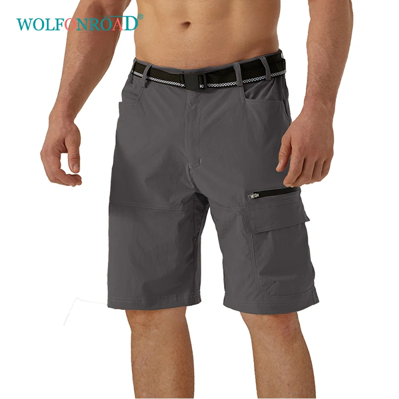 WOLFONROAD Summer Hiking Shorts Mens Elastic Quick Dry Fishing Running