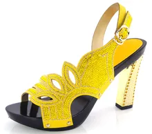 Artikel-nr. yh15-1792 YELLOW heisser verkauf weiße farbe heigh ferse afrikanische partei schuhe und tasche 1/set B8017 afrikanische schuhe