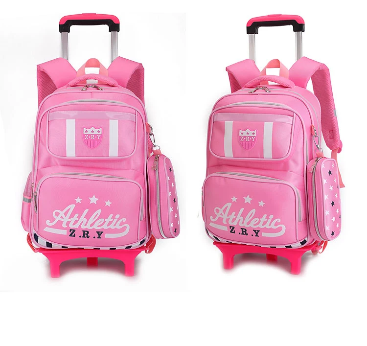 Школьные сумки для мальчиков с 6 колесами, детская школьная сумка для путешествий, чехол на колесиках, школьный рюкзак с рисунком принцессы для девочек