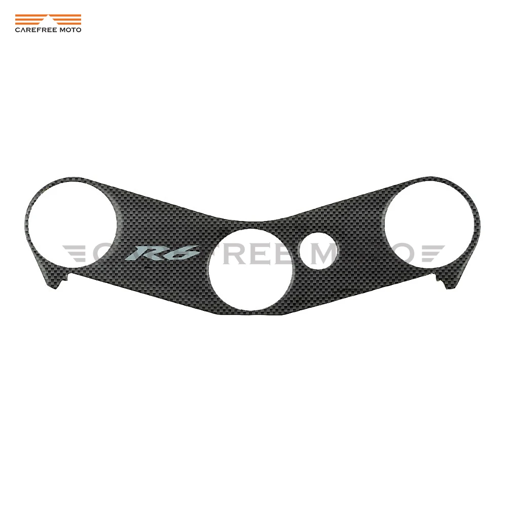 

Motorcycle Central Console Carbon Fiber Pattern R6 Sticker Top Triple Clamp Yoke Case for YAMAHA YZF600 YZF-R6 YZF R6 2006 2007