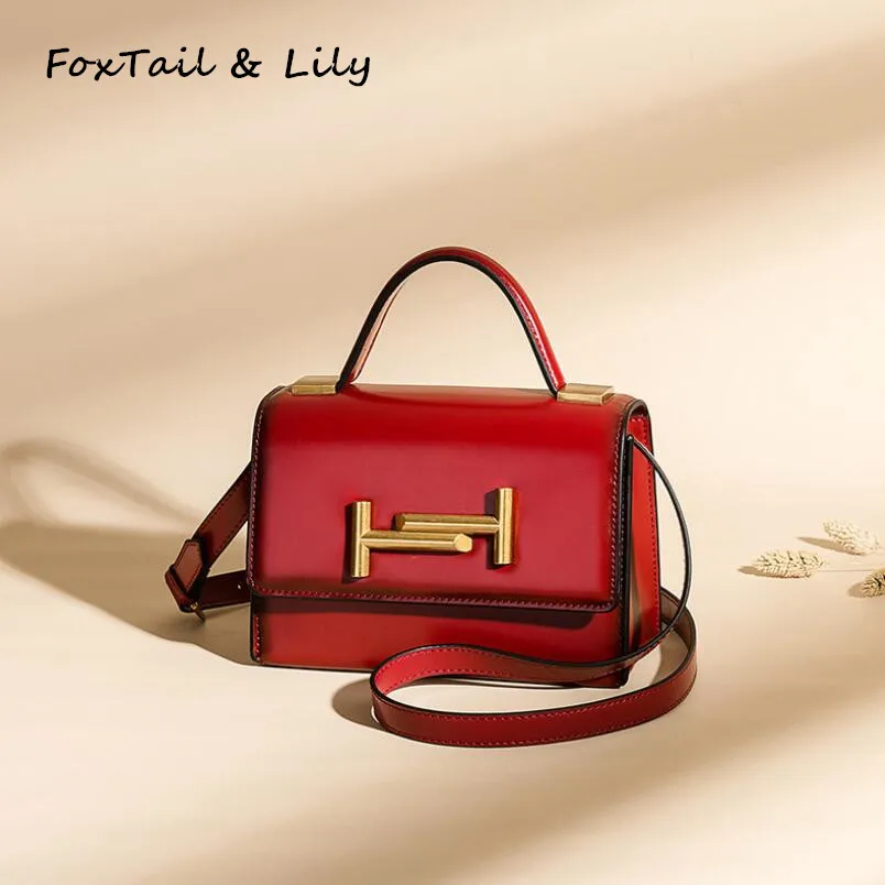 

FoxTail & Lily Ladies Vintage Shoulder Bag Genuine Leather Trendy Popular Handbags Luxury Quality Mini Crossbody Messenger Bags
