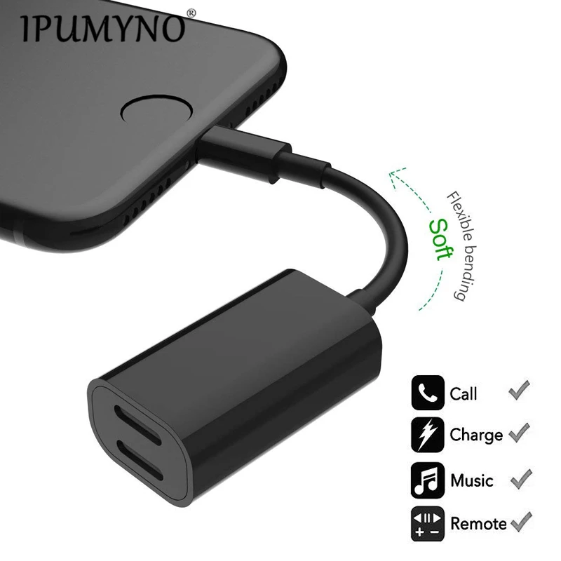 Koop 10 stks 4 in 1 voor iPhone 7 8 Plus X Xs Max Xr voor Lightning adapter jack splitter aux opladen hoofdtelefoon adapter oplader
