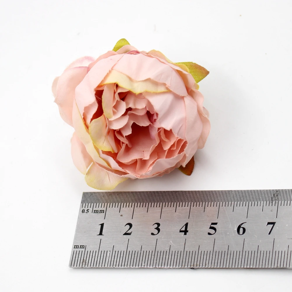 10 шт. 5 см Высокое качество Пион цветок голова шелк искусственный цветок свадебное украшение DIY гирлянда ремесло поддельные цветы