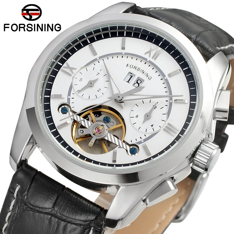 

FORSINING Men's Watch Antique Tourbilion Autoamtic Auto-date Leather Top Brand Analog Dress Wristwatch FSG625M3