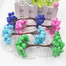 20 шт/40 рук пластик Бакка гранат искусственный цветок для свадебного украшения DIY Скрапбукинг декоративный венок поддельные цветы