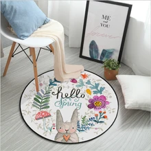 AOVOLL ковры для гостиной круглый ковер с мультяшным кроликом стол компьютерный стул прикроватный Ковер Напольный коврик коврики для детской комнаты