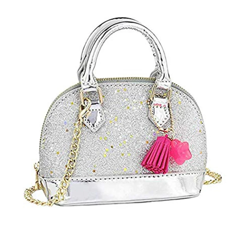Маленькие девочки сумки с пайетками принцесса сумка через плечо мини-сумка подарки для девочек Малыш Дети - Цвет: Silver