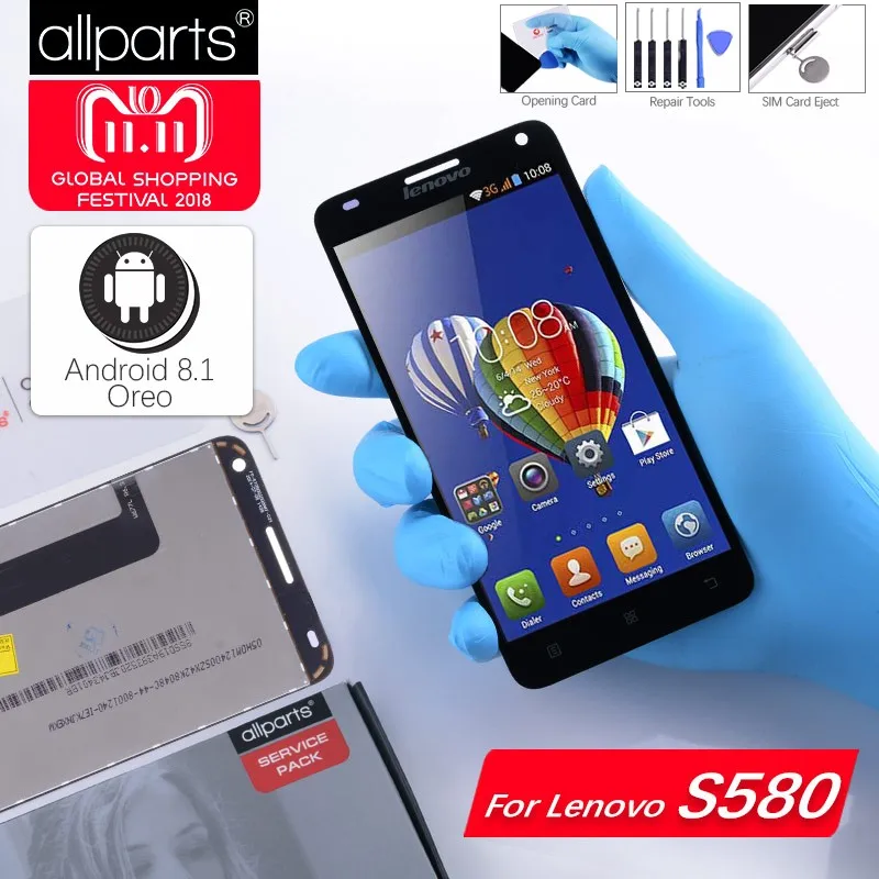 Koop Originele 5.0 #039; #039;1280x720 LCD Voor Lenovo S580 Display Touch Screen Digitizer voor Lenovo S580 Lcd scherm Vervanging onderdelen