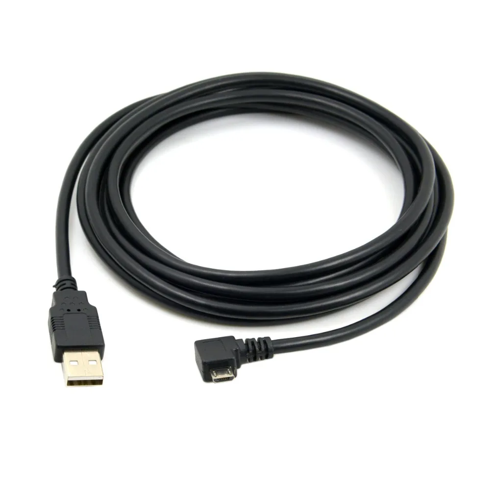 

CYDZ 3m Left Angled 90 Degree Micro USB Male to USB 2.0 Data Charge Cable for Cell Phone & Tablet
