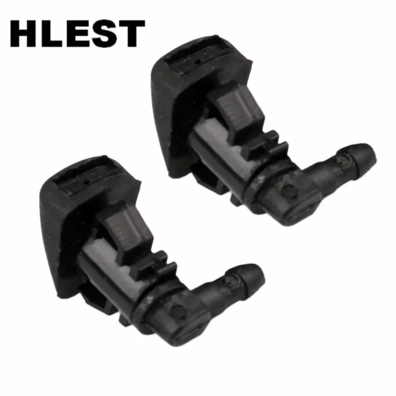 2X Car Windshield Wiper Jet Washer Nozzle Spray Accessories ABS Black