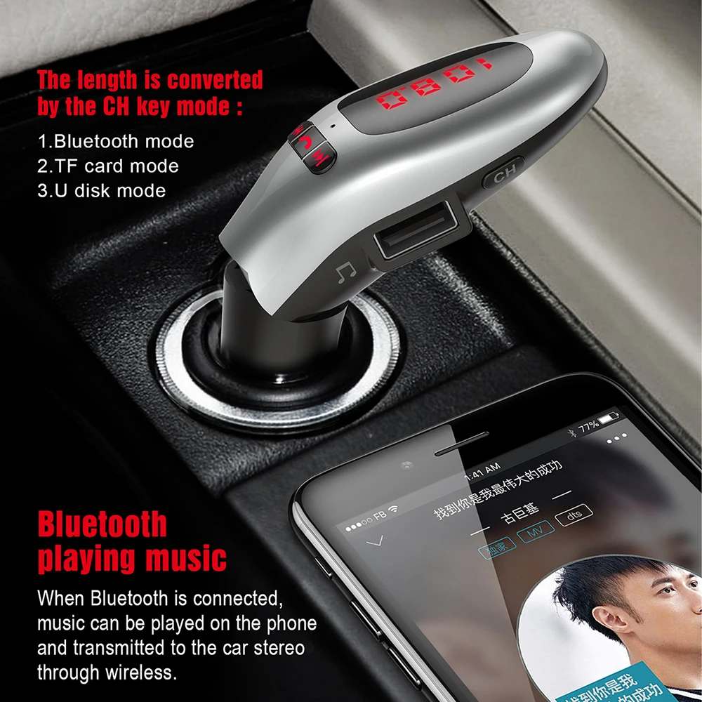Kebidu двойной зарядное устройство USB Hands-free Bluetooth автомобильный комплект G96 стерео аудиоприемник адаптер автомобильный mp3-плеер FM автомобильный передатчик