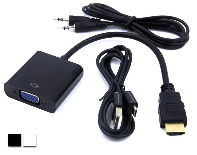 

HDMI to VGA Adapter Male To Famale Converter Adapter 1080P Digital to Analog Video Audio For PC Laptop Tablet