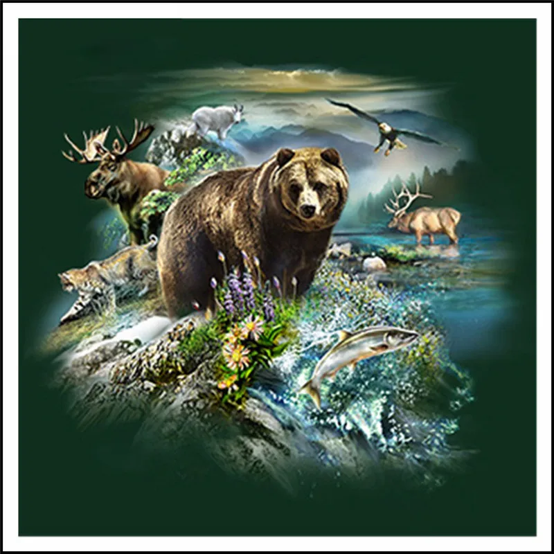 

New DIY Diamond Painting Bear Full Square Diamond Embroidered Cross-stitch Forest Animal Diamond