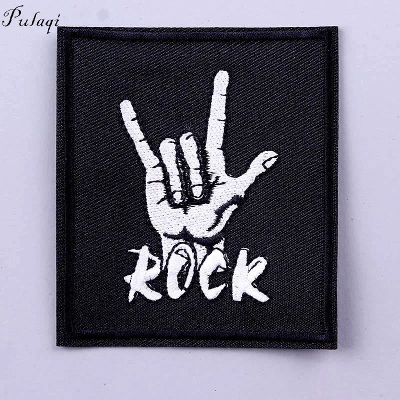 

Pulaqi Stripe Punk Rock Patch Band Embroidered Patches for Clothes Patch Iron On Patches Clothing Hippie Badges Clothes Sticker