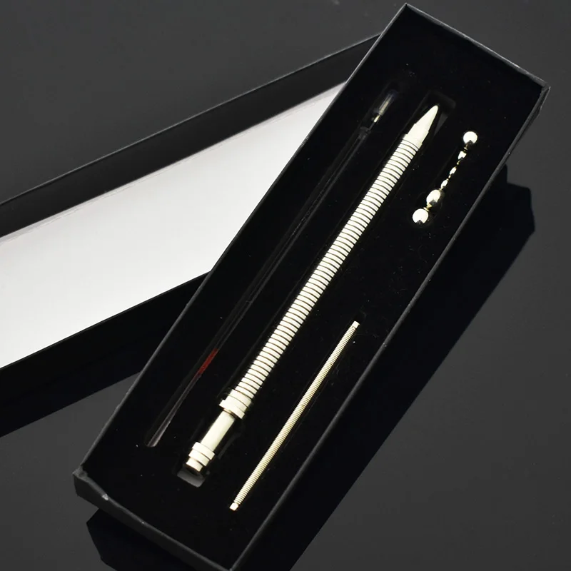 buy Student Creative Funny Metal Think Ink Pen Magnetic Bendable Gel Pen With Paper Box Novelty Gift For Writing