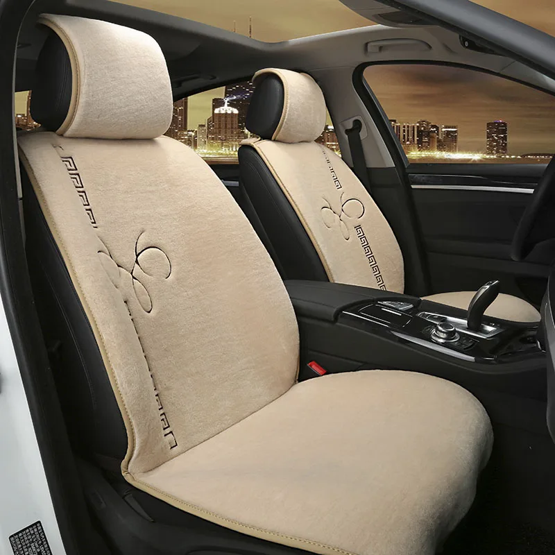 

Wool Seat Cover Short Wool Automobile Plush Mats for Penault Clio symbol Duster Fluence Kangoo Koleos car interiors Cushion