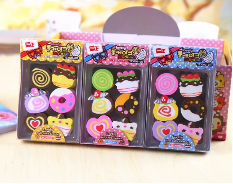 5 pack yenilik tatli cikolata silgi yaratici lezzetli yiyecek kaucuk kalem silgi