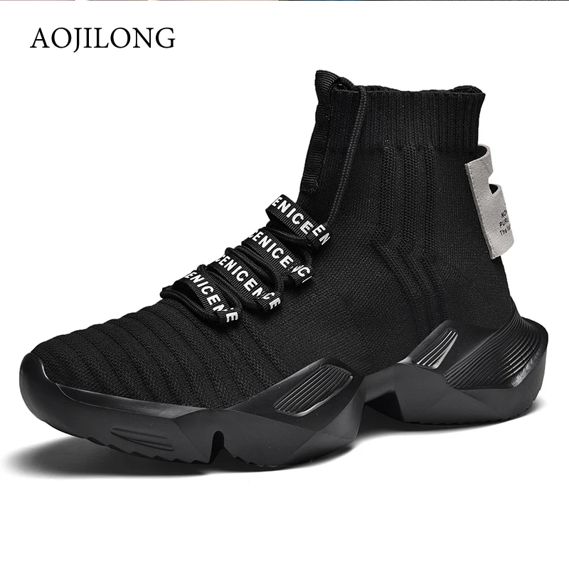 

AOJILING Summer High Top Shoes Ultra Breathable Man Sports Shoes Comfortable Man Sneakers Outdoor Running Man Trainers
