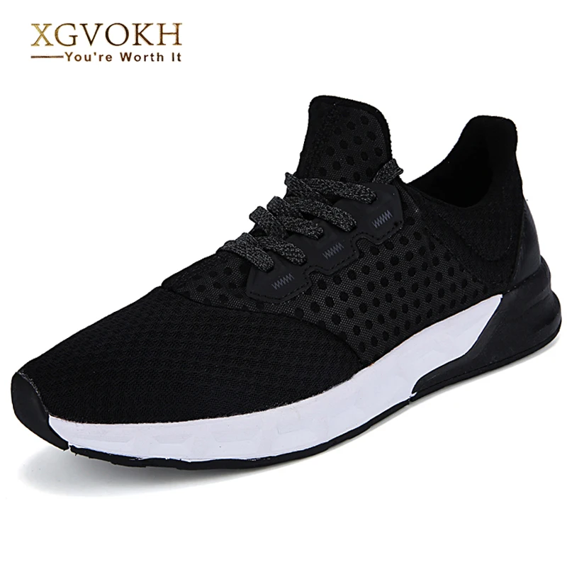 

Men shoes casual Walking Fashion 2017 Spring Summer New Design lightweight Breathable Lace-up Mesh Flats