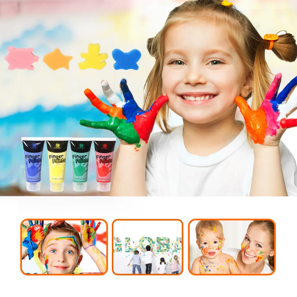 

MINOCOOL Finger paint Pigment Safe Non-toxic Washable Paint Board Drawing Painting Kit For Babies Children early education