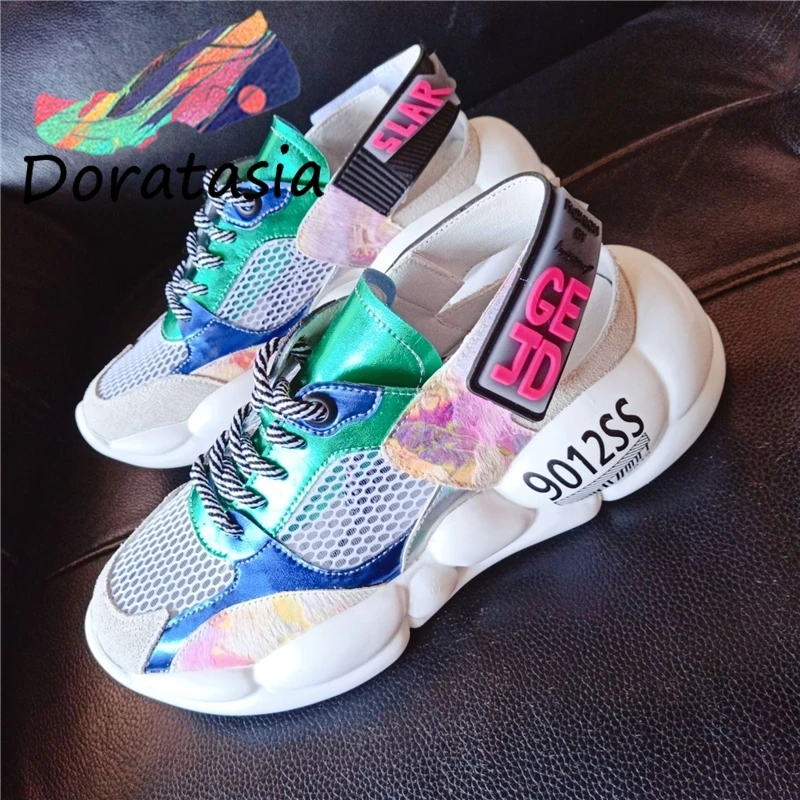 

DORATASIA New INS Hot Colored Mesh Sneakers Women 2019 Summer Fashion Dad Shoes Women Casual Cool Shoes Woman
