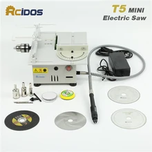 T5 RCIDOS Mini table saw/12V-24V portable DIY wood Cutting machine, desktop buddha beads polish machine,metal/Acrylic cutter