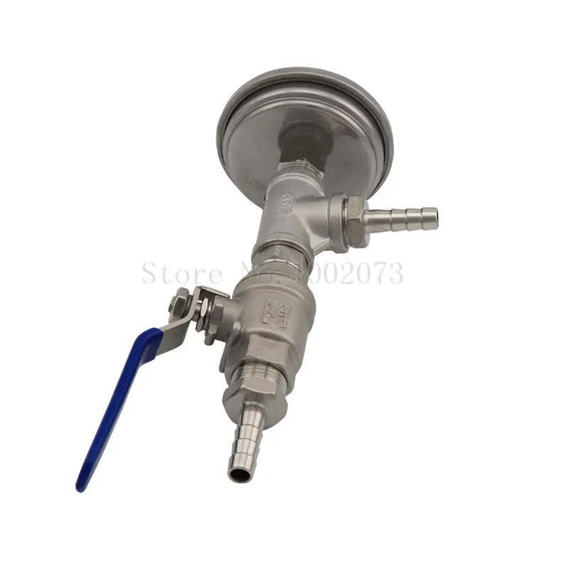 Stainless Weldless Bulkhead Ball Valve Kit With 12 Tee & Hose Barb Homebrew Beer Kettle In-line Thermometer Fitting (8)