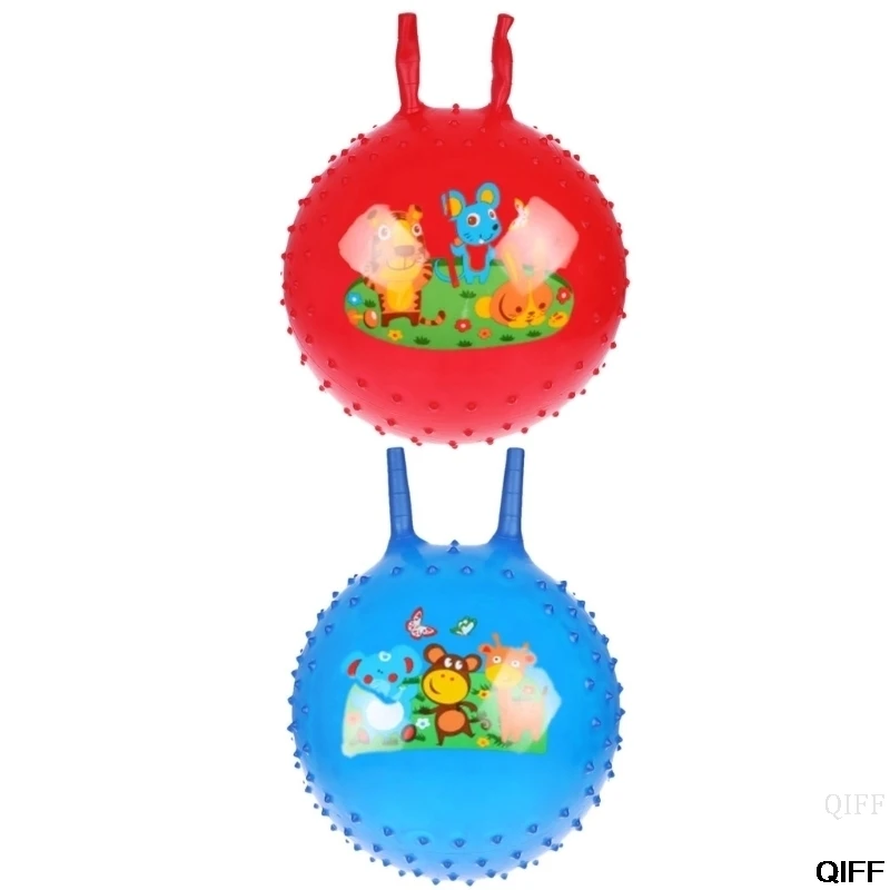 

Drop Ship&Wholesale New 18" Massage Inflatable Jump Ball Hopper Bounce Retro Ball With Handle Gift May06
