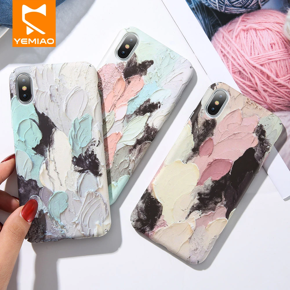 

3D Relief Phone Case For iPhone XS Max 7 Plus X Case Luxury Colorful Hard PC Back Cover For iPhone 6S 8 6 Plus 10 XR Case Chic