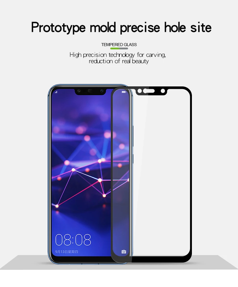 Закаленное стекло MOFi для Huawei Mate 20 Lite полное покрытие Защита экрана plus Черная