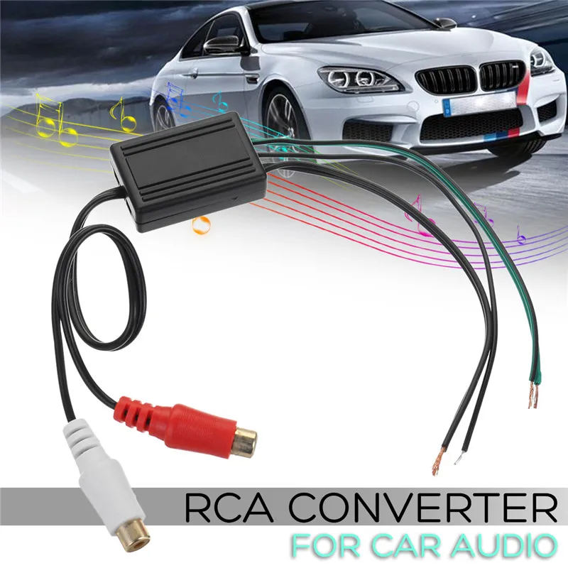 

1Set 2 RCA Converter for Car Audiophile Audio Universal Home Speaker Cable Output to RCA Line Level Adapter